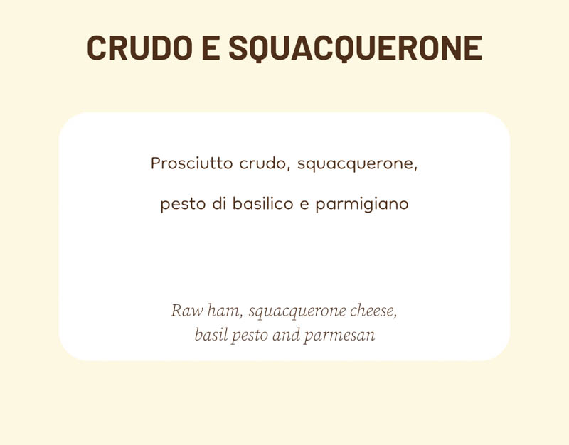 Crudo e squacquerone scheda