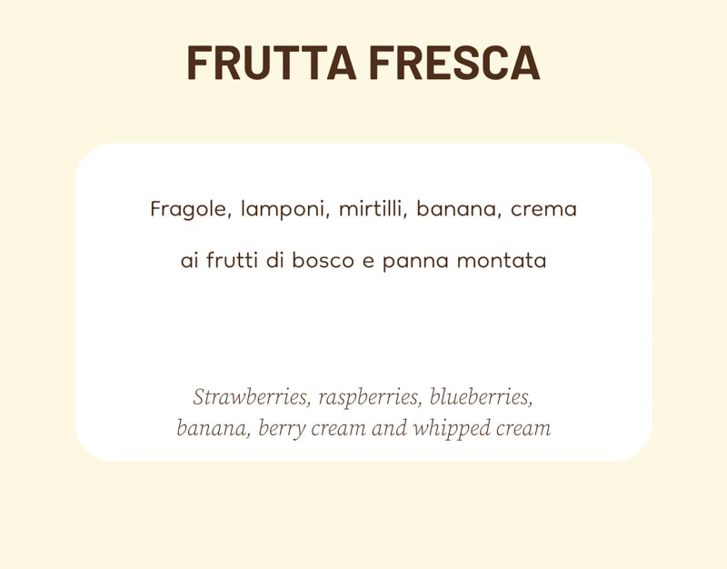 Frutta fresca scheda