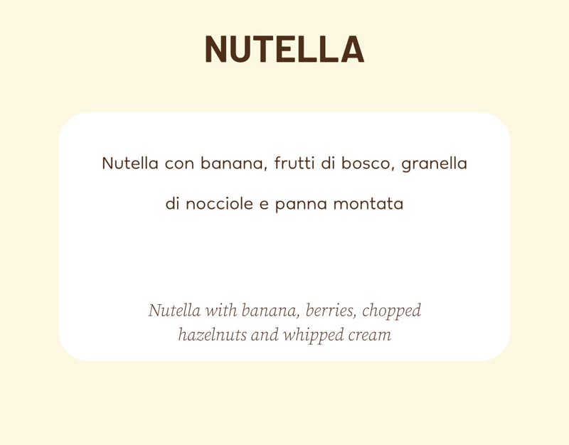 Nutella scheda