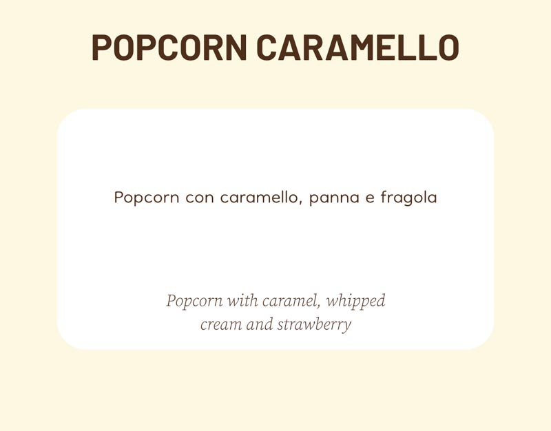 Popcorn caramello scheda