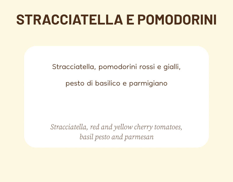 Stracciatella e pomodorini scheda