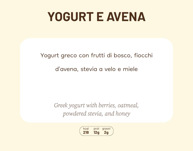 Yogurt avena scheda